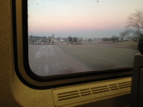 sunrise on the train